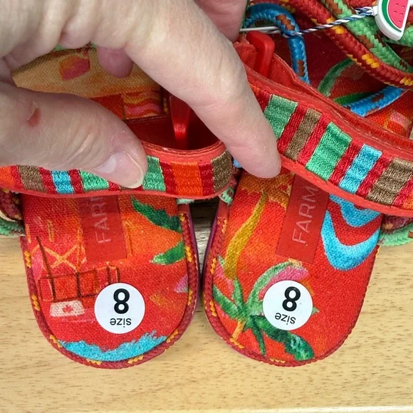 FARM RIO Tropical Platform Sandal NWT Sz 8 retail $230 - Picture 13 of 14